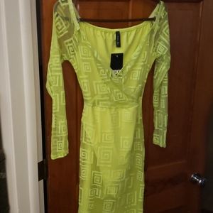 Lime green sheer dress